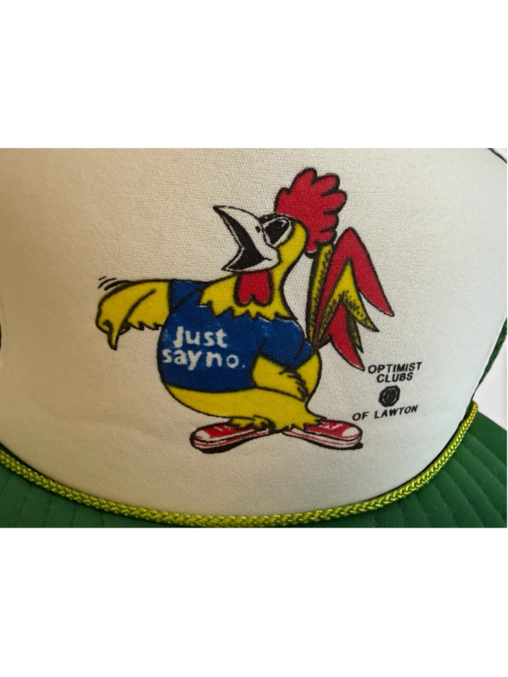 Unisex Nissin Trucker Hat One Size Green White Just Say No Graphic Cap
